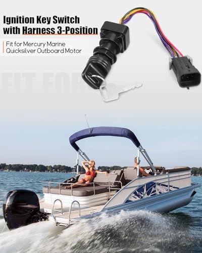 Ignition Switch with Key Fit for Mercury Marine Quicksilver Outboard Motor 3