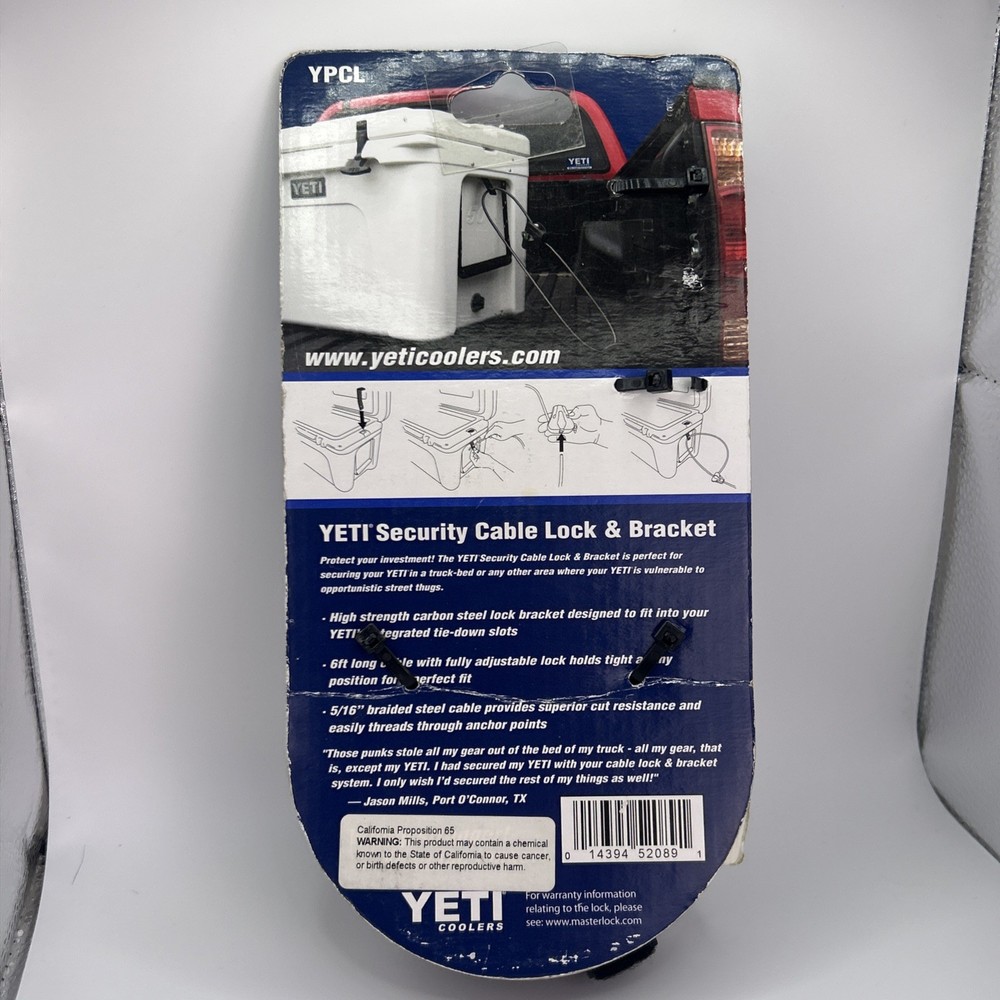 YETI Security Cable Lock and Bracket for Tundra Coolers