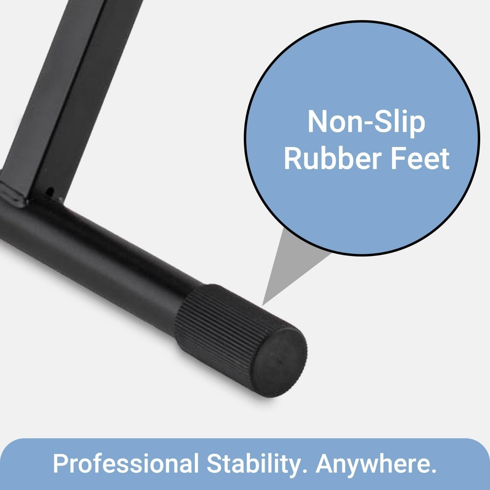 Lectronify Double-X Keyboard Stand Pull Lock Adjustable Height Heavy Duty 154 lb