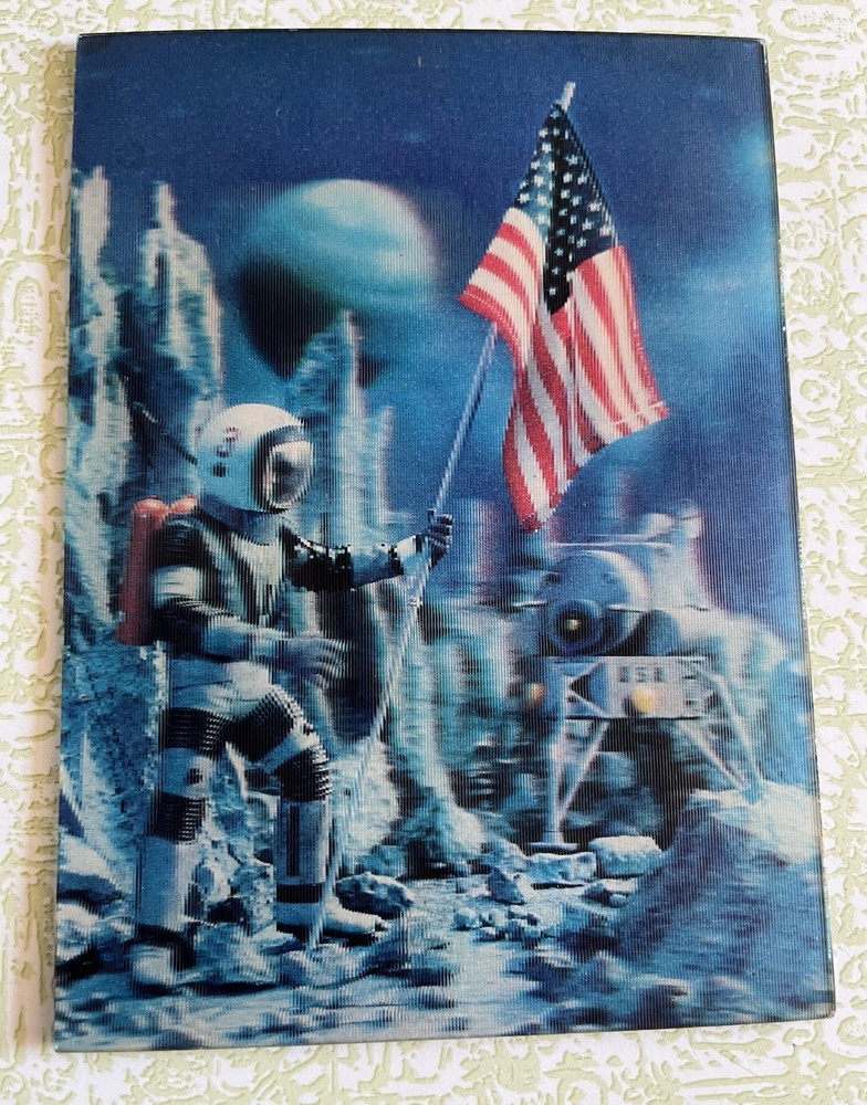 Lenticular NASA Space 3D Apollo Post Card: A message from Outer Space 1966 USA