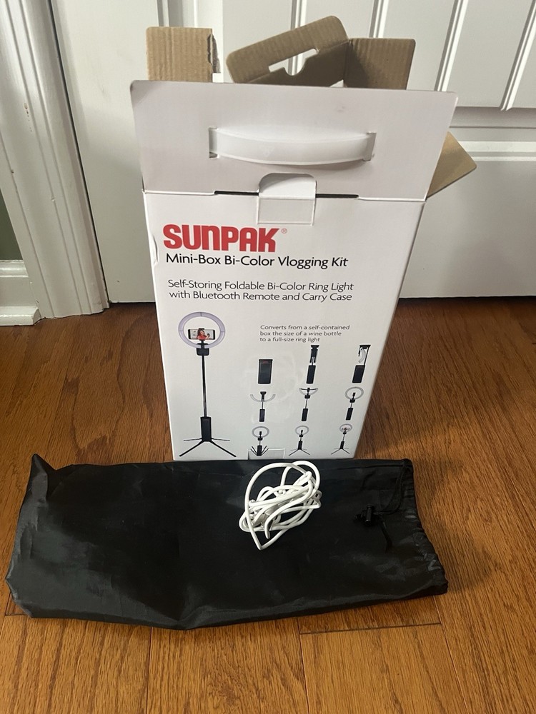 Sunpak - Mini Box Self-Storing Collapsible Bi-Color Vlogging Ring Light Kit