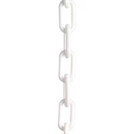 Plastic Chain, White, 50 Ft Length, Gloss, 30001-50