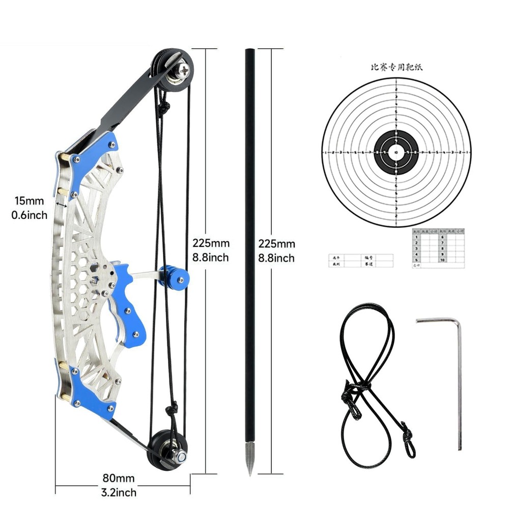 Compound Bow Archery Set Pro Competition Training Outdoor Blue Hexagonal Plus