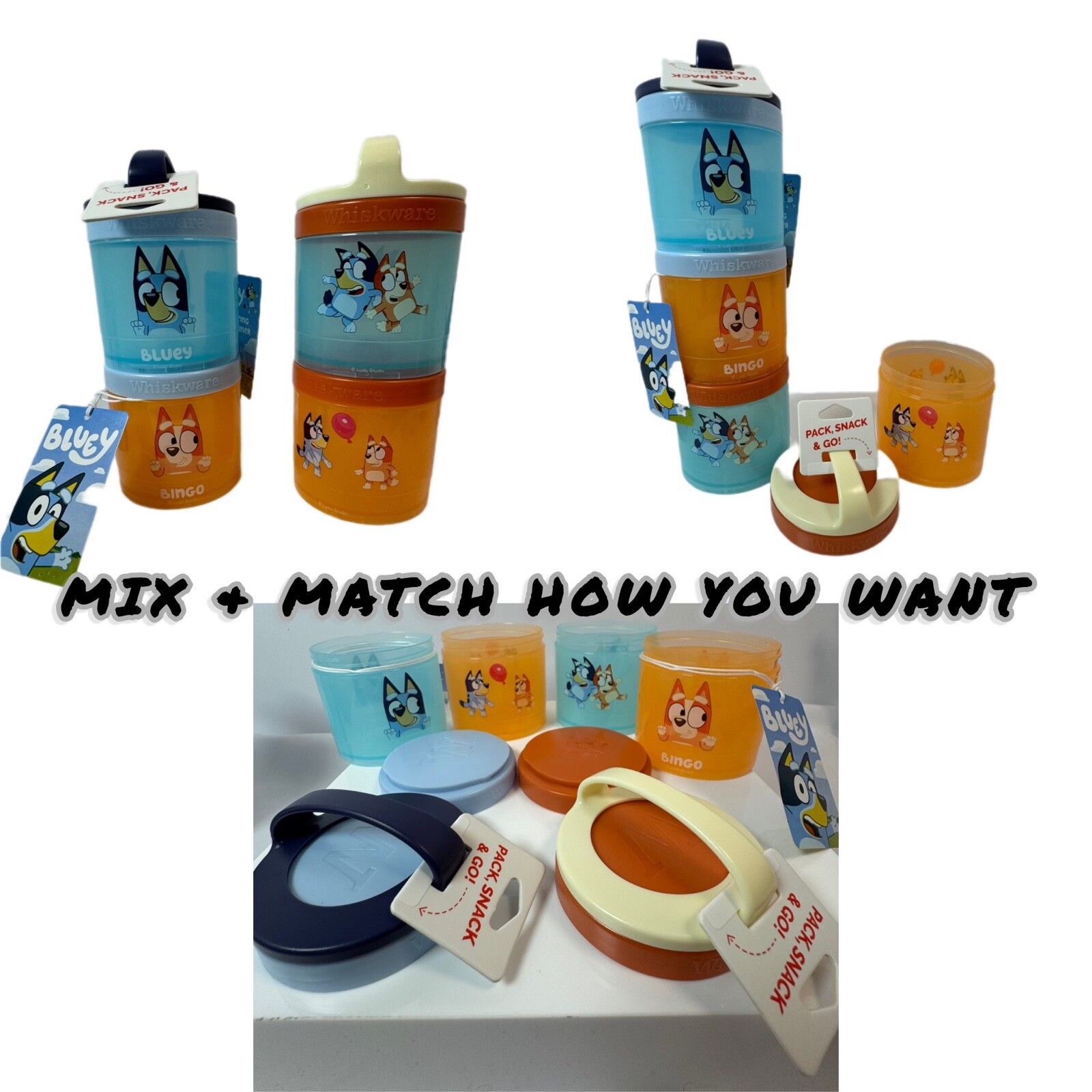 DISNEY-Whiskware by Blender Bottle -Kids Locking Snack Cups -Stocking Stuffers!!