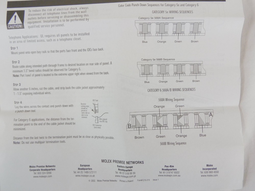 Molex Cat5e 24 Port Real Time Patch Panel PID-00103