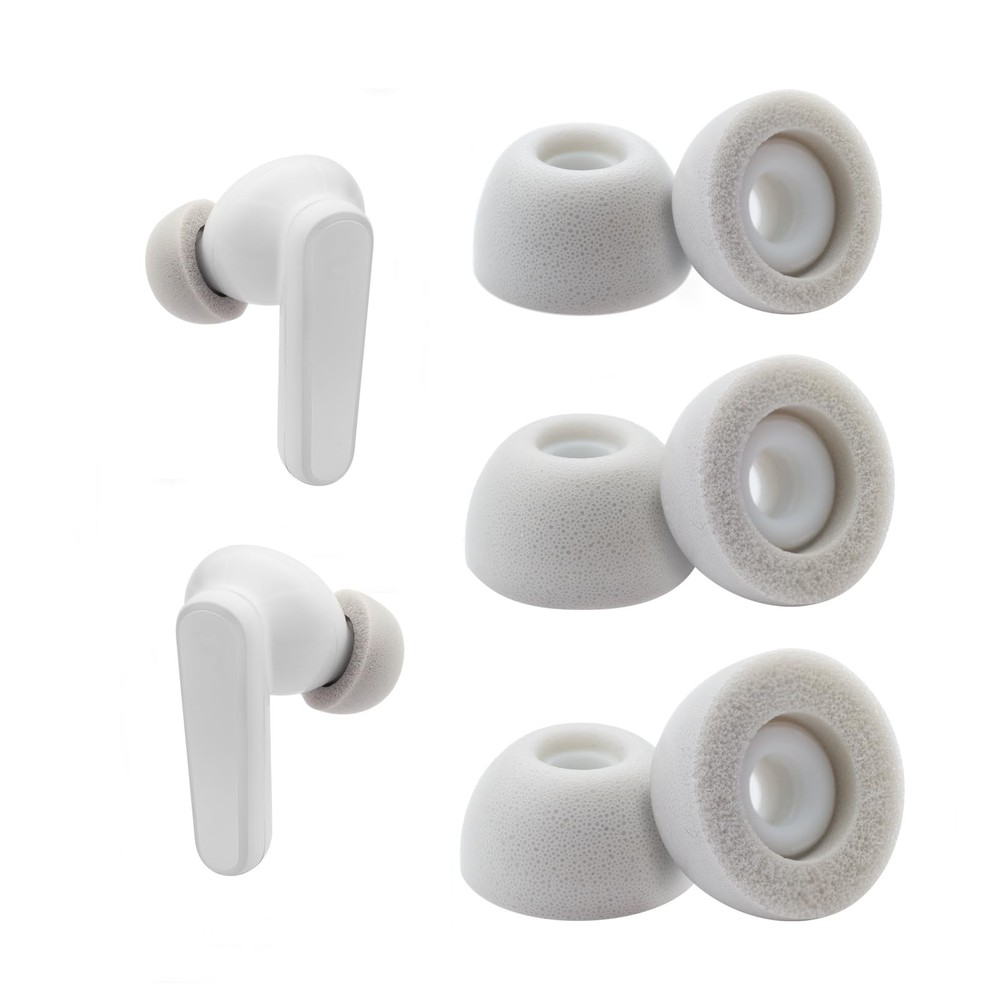 Klowcok Replacement Memory Foam Eartips for Soundcore by Anker White/Gray