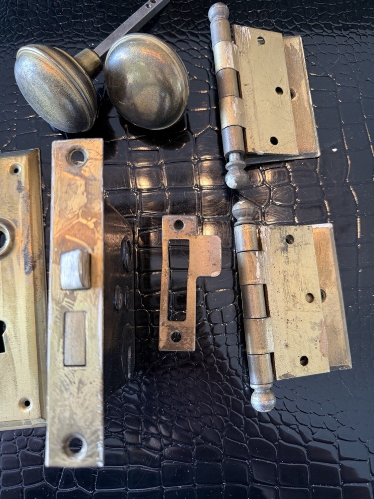 Antique Brass Door Hardware Complete Set!