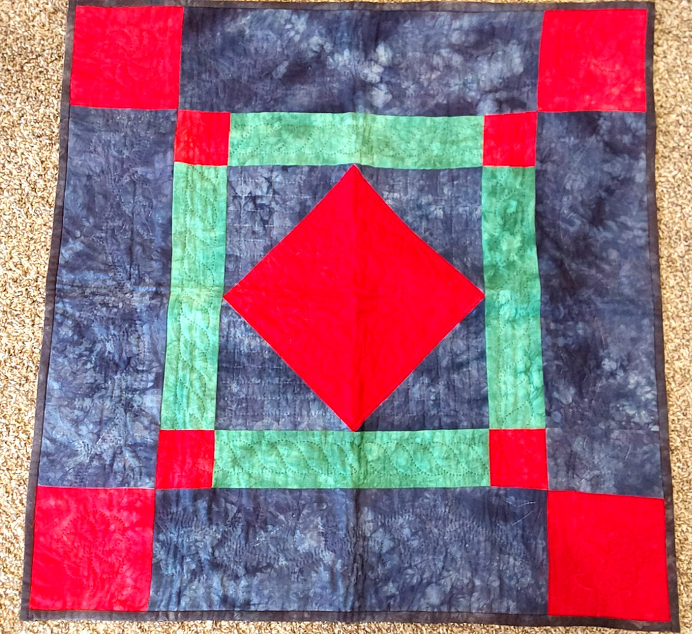 Homemade Patchwork Quilt Amish 30” Square