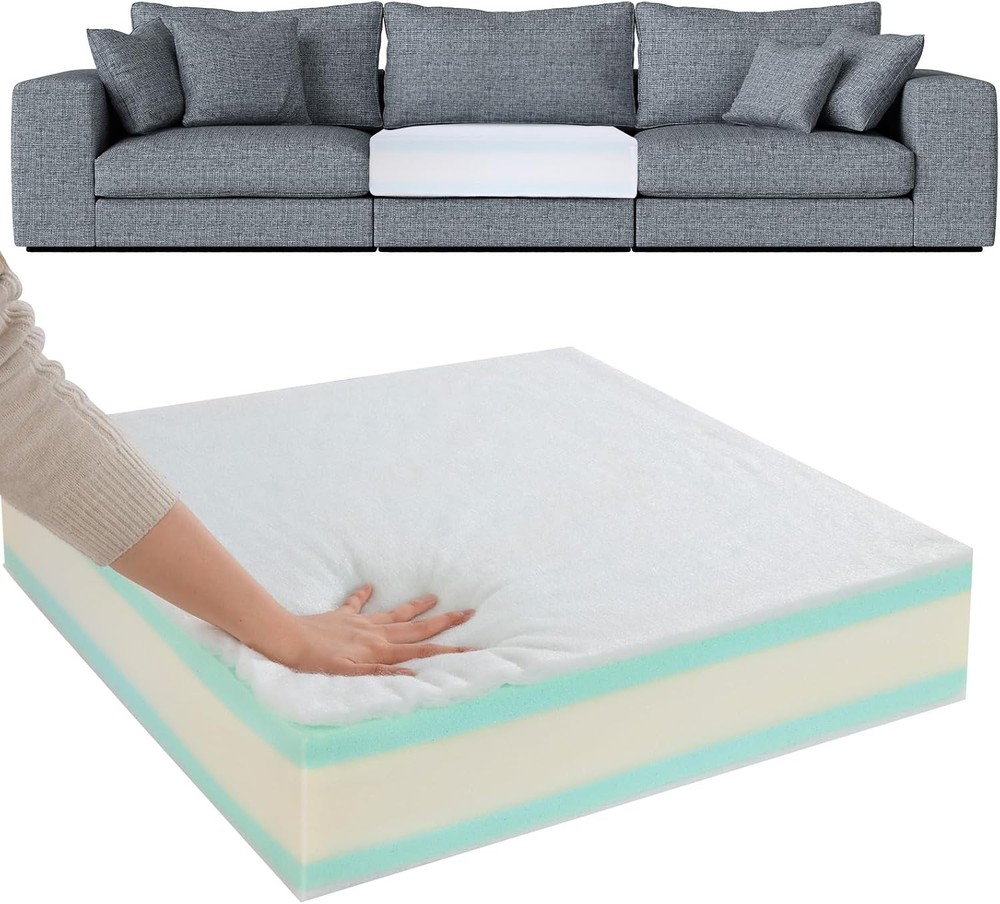 Memory Foam Couch Cushion Replacement High Density Upholstery Foam Wrapped