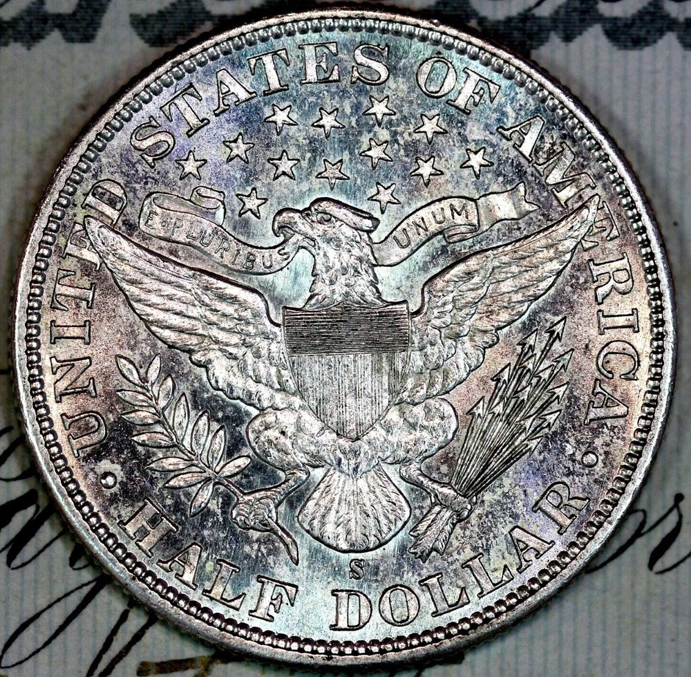1895-S SOLID+ GEM BU MS BARBER HALF-DOLLAR FROM ORIGINAL COLLECTION DC46