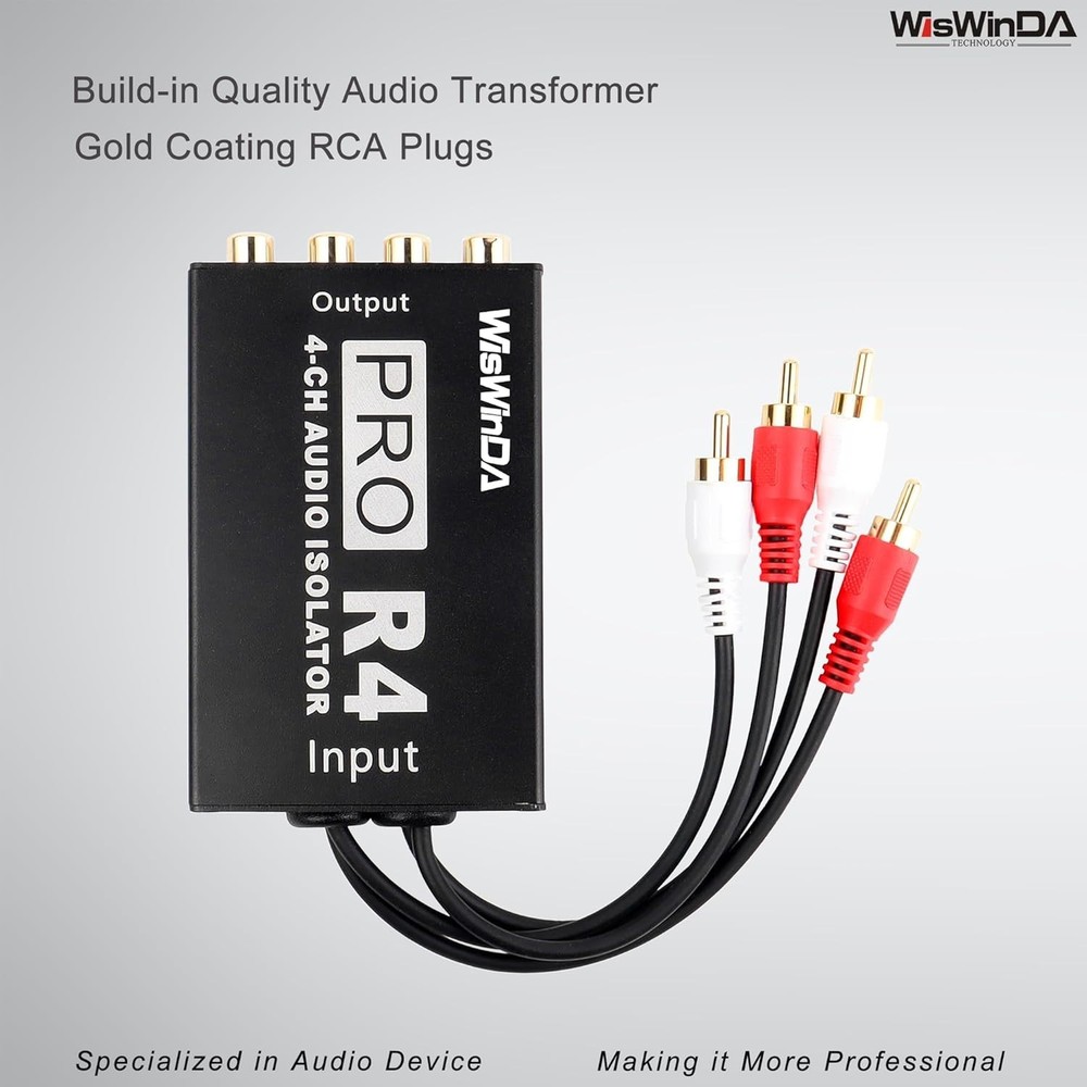 Pro 4Ch RCA Ground Loop Isolator/Noise Filter
