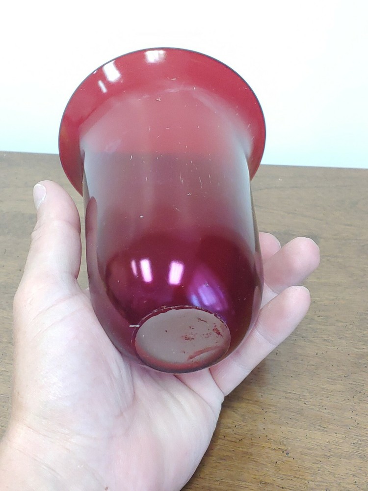 SCARCE 1910 RUBY FLASH/STAIN BELL SHAPED EAPG VASE - WONDERFUL