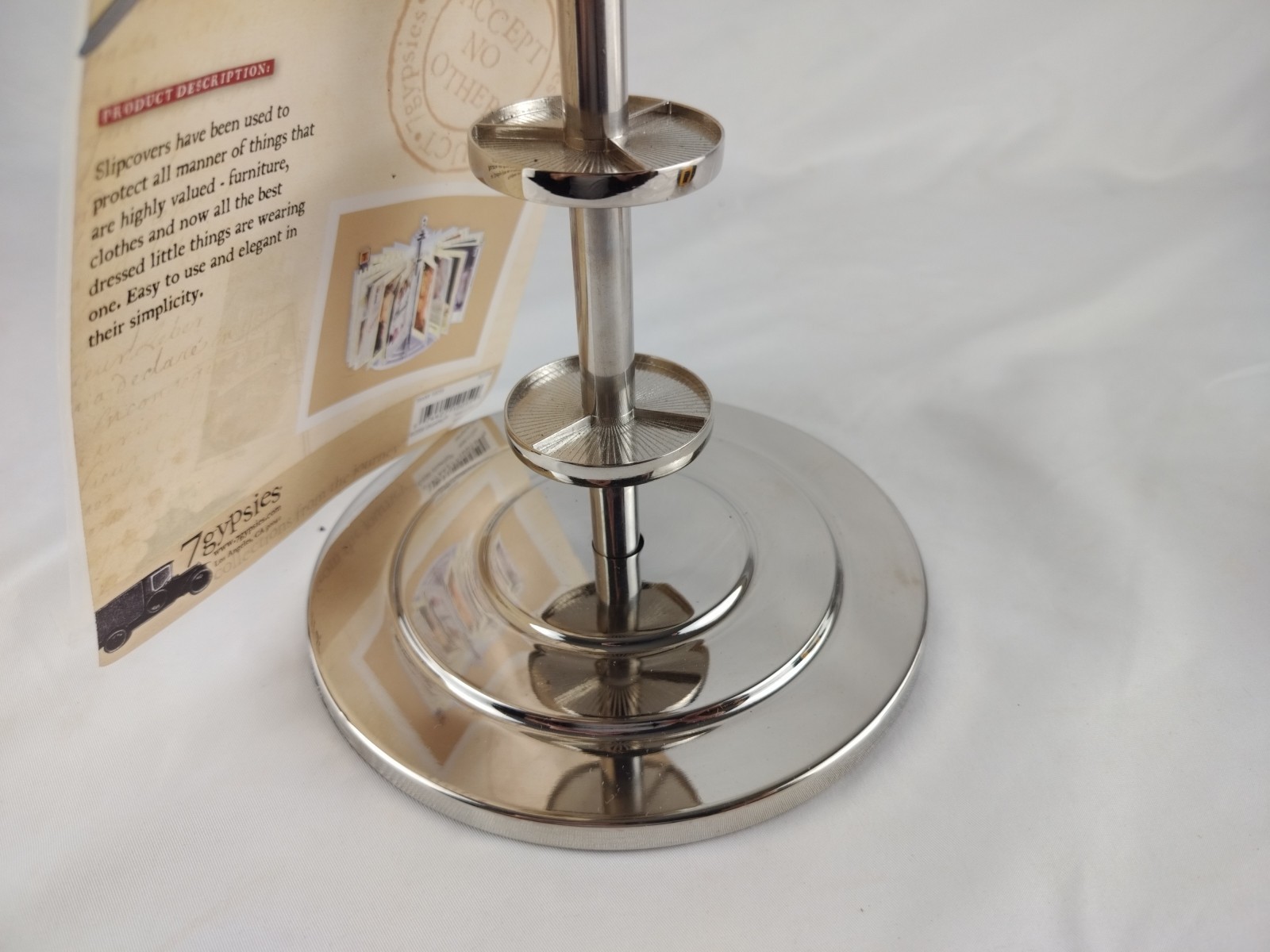 7 Gypsies ATC Artist Trading Card Holder Rotating 6.5" Silver Turnstile