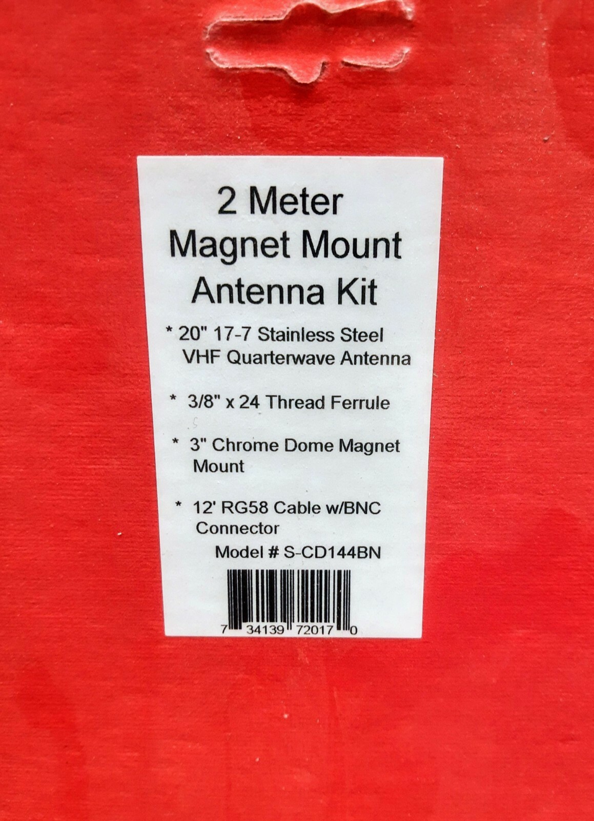 2 Meter Magnet Mount Antenna Kit 20" Stainless Steel Whip w BNC