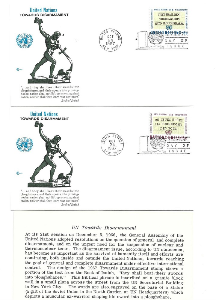 UN NY #181-82 United Nations Secretariat set of 2 Cover Craft Cachets, CCC, FDCs