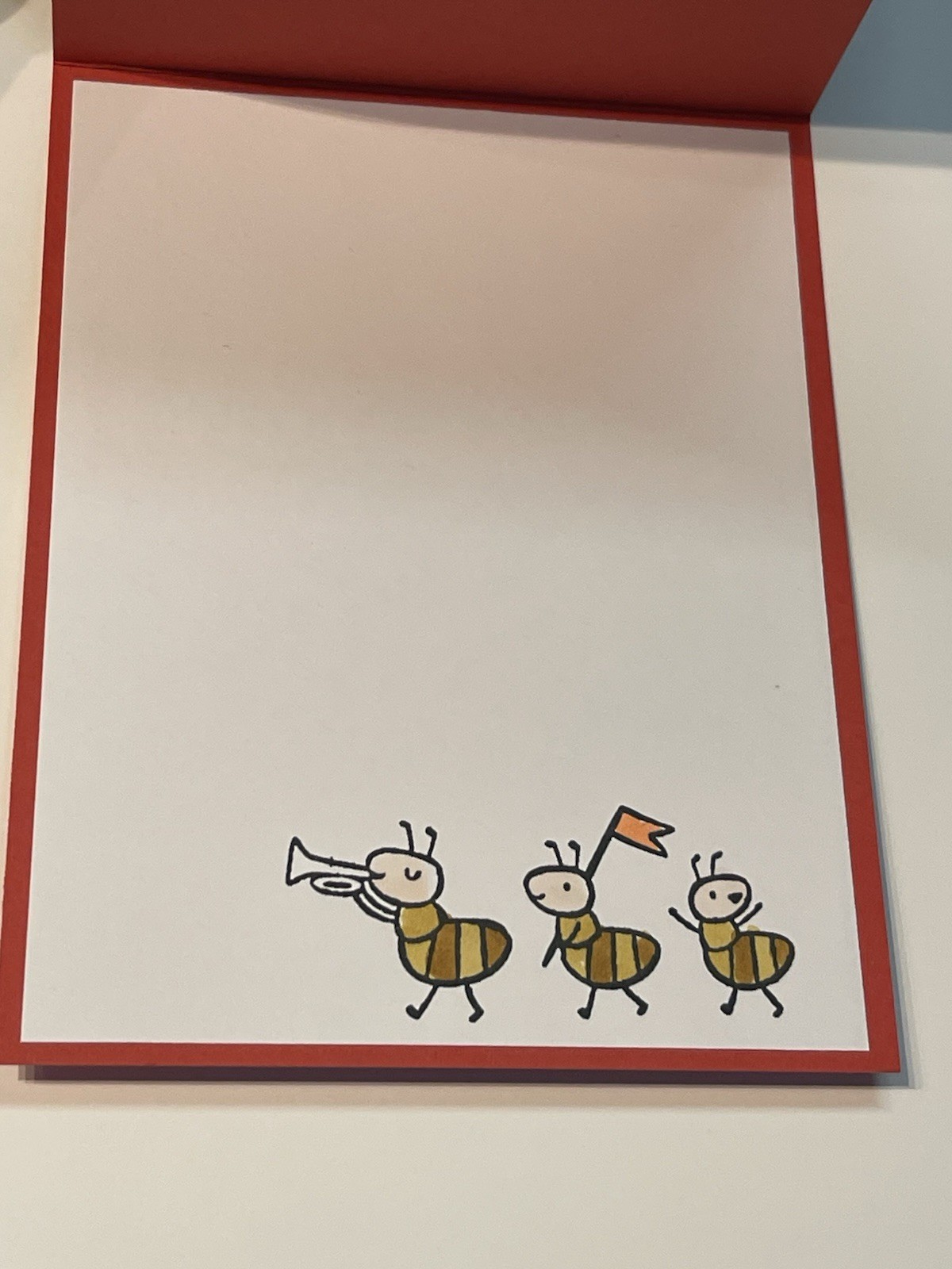 4 Stampin Up! SWEET BUGS “Hello There” Picnic Fun Double Fold DIY Card Kit