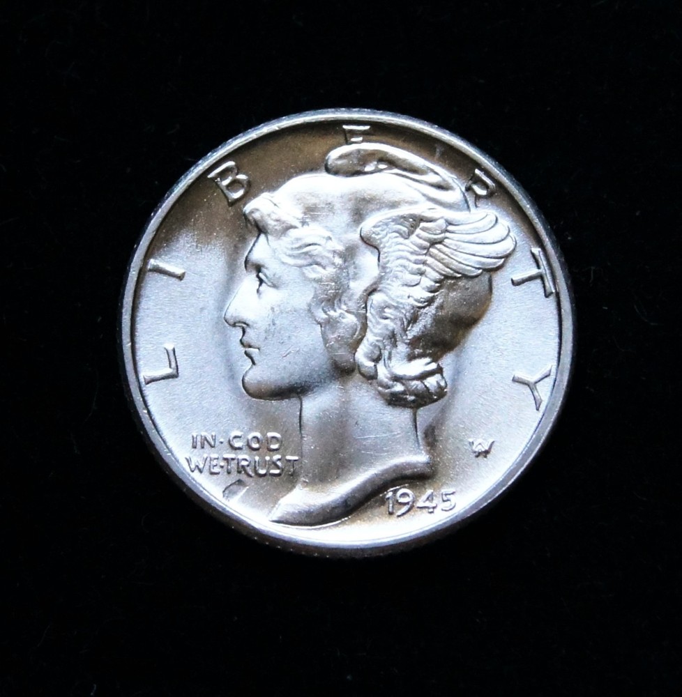 1945 Mercury Dime MS++++++ Super Gem BU