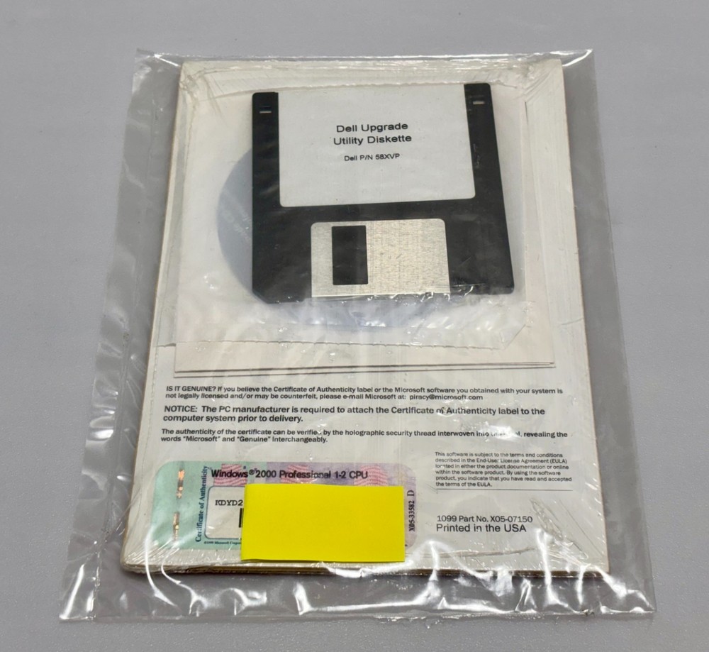 Microsoft Windows 2000 Professional Upgrade Dell OEM with Utility Floppy *Read*