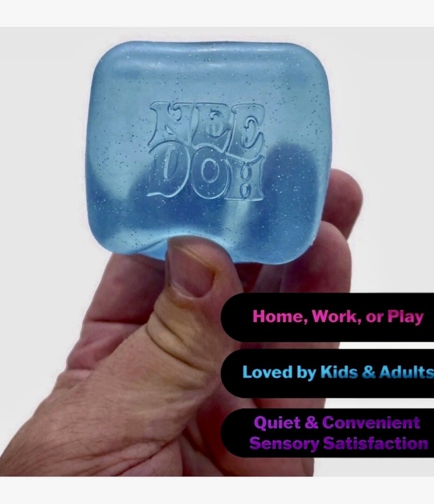 Needoh NICE CUBE Super Solid Squish ~ PURPLE💜 Sensory Squishy Toy NEW
