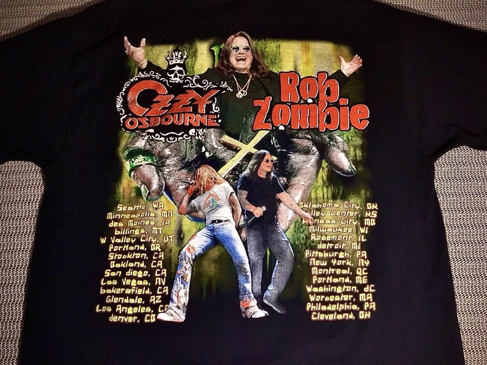 ozzy OSBOURNE-official-{UNWORN w/tag}-OZZFEST tour shirt-Large-DOUBLE sided-RARE