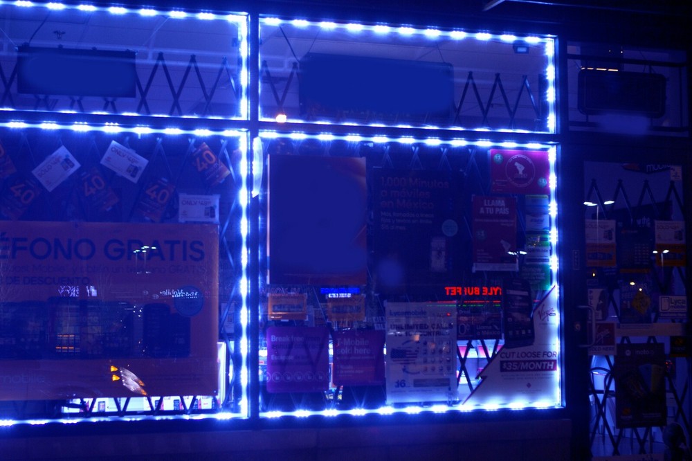 LEDUPDATES 40ft Flash STOREFRONT WINDOW Blue LED LIGHT 5050 UL Power & Remote