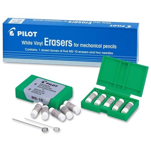 Pilot 70001 Mechanical Pencil Eraser Refill 5/Pack White