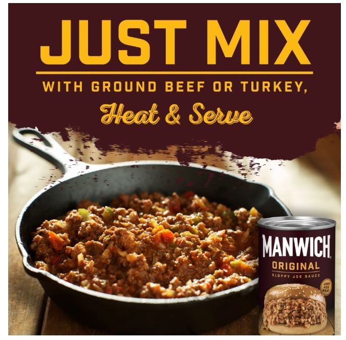 (6 pack) manwich Original Sloppy Joe Sauce, Canned Sauce, 15 oz