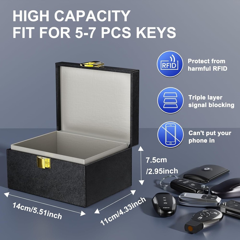 Compact Faraday Box for Keyless Signal Blocking - Anti-Theft Key Protector