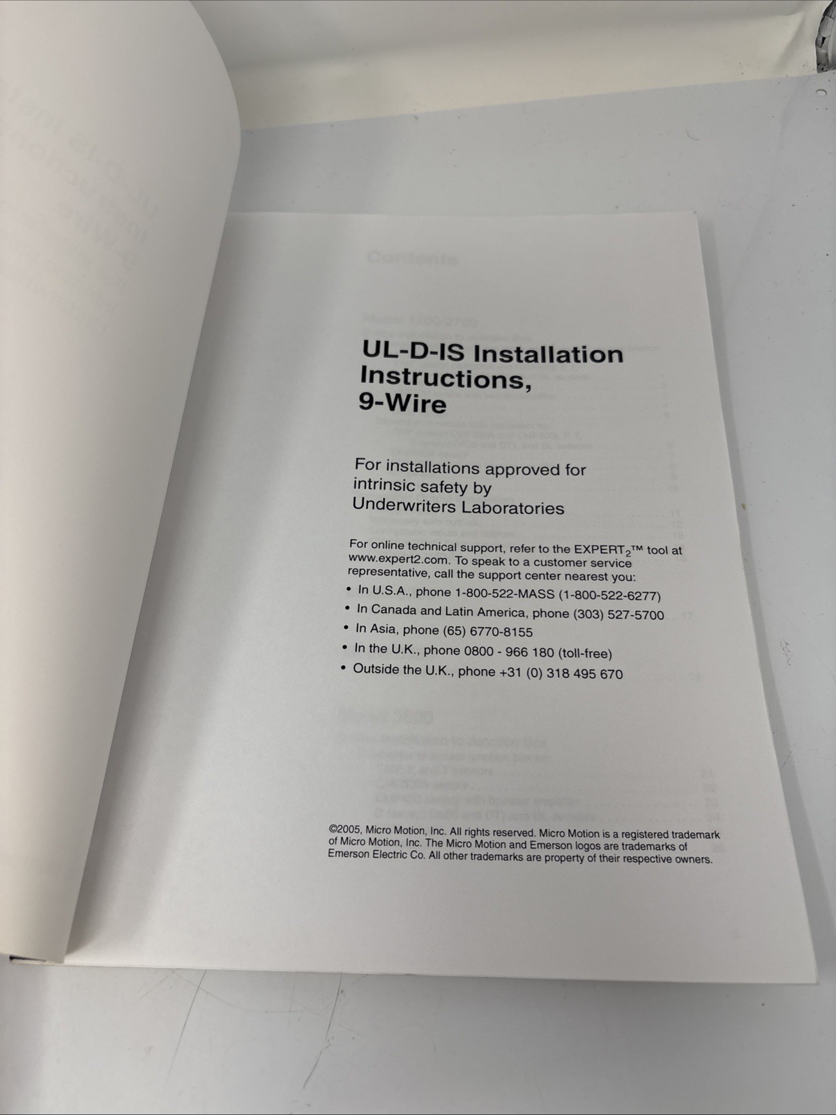 Emerson UL-D-IS Installation Instructions, 9 Wire Manual 6C B2