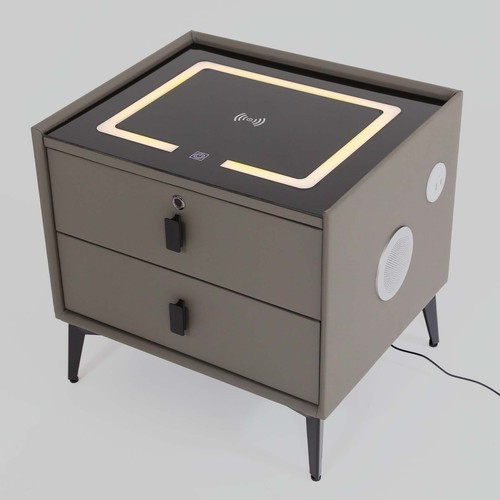 Bluetooth Speaker Smart Bedside Table with USB & Wireless Charging Light
