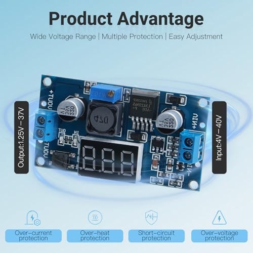 Blue LM2596 Adjustable DC-DC Buck Converter Step Down Module with LED 6PCS