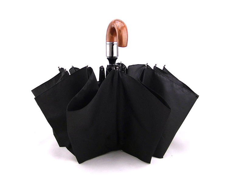 43" Mens Auto Open&Close Stromproof Compact Folding Umbrella Black