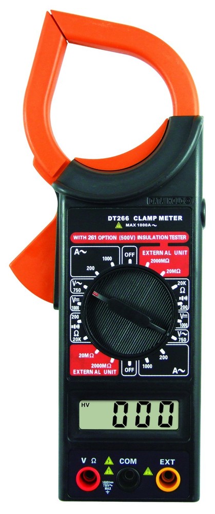 New DT266 Digital Clamp Meter ACDC Multimeter Ohmmeter Current Continuity Buzzer