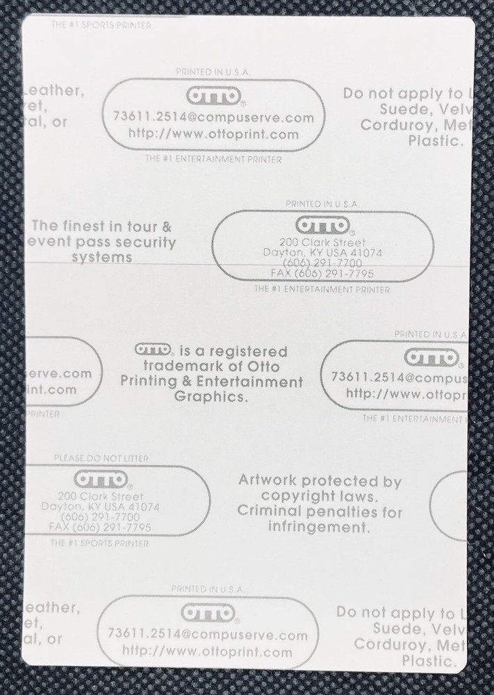 Crash Test Dummies Cloth Backstage Pass - 1990's