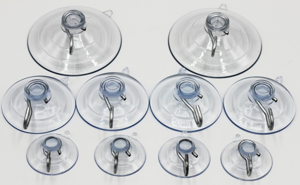 Suction Cup Hooks Combo Pack, 10 Pack, Powerful Window Hanging Suction Cups