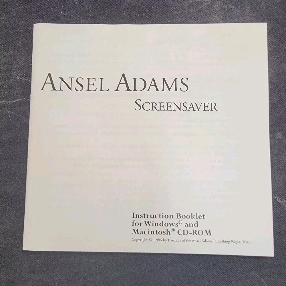 Ansel Adams Screensaver Windows & Mac Software CD Southpeak Interactive 1995