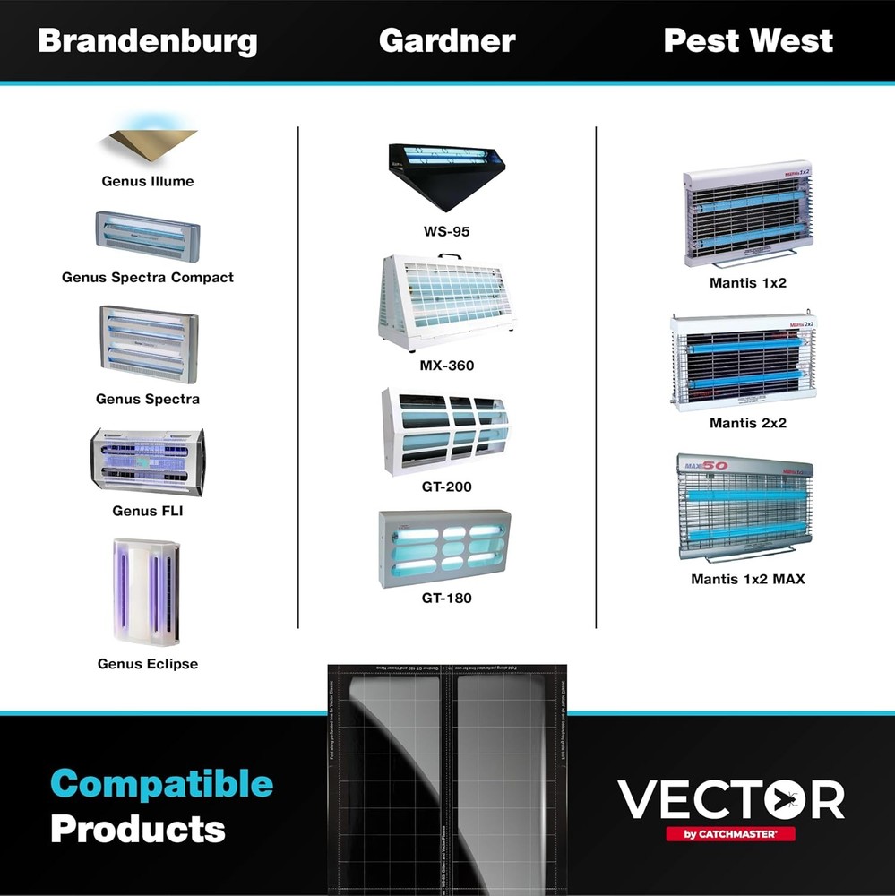 Universal Replacement Glue Boards for UV Light Fly Traps - Black