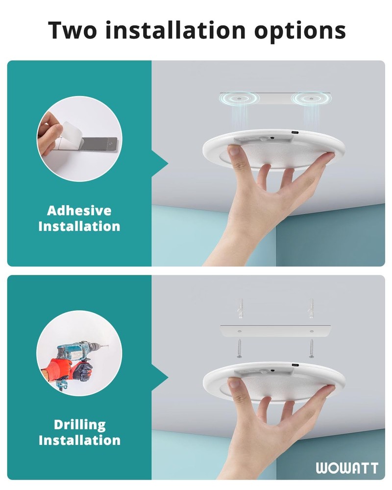 wowatt Battery Operated Ceiling Light Rechargeable Ceiling Lights with Remote...