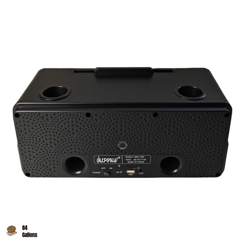 ALPOWL Mini Portable Karaoke Machine with 2 UHF Wireless Mic Bluetooth & LED