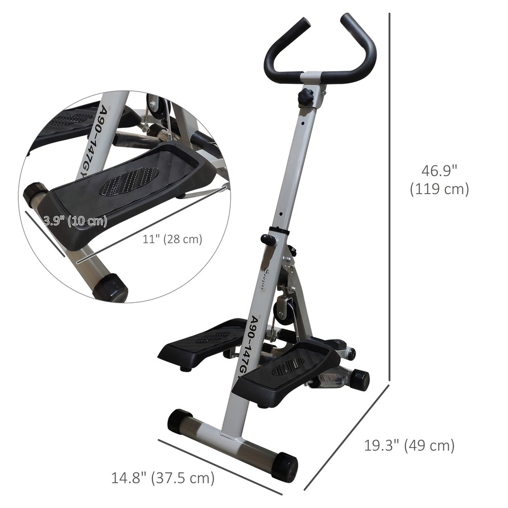 Soozier Stepper Exercise Machine, Stair Stepper with Handlebar, Black
