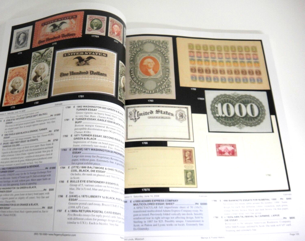 Regency Superior Stamp Sports Auction Catalog 2008 Trafalgar Mojave Collections