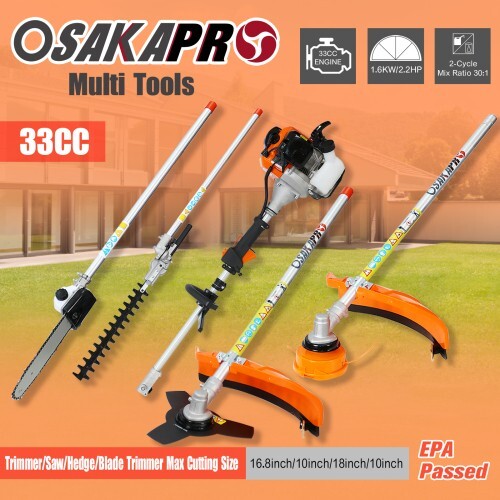 4 in 1 Multi-Functional Trimming Tool, 33CC 2-Cycle Garden Tool System with Gas