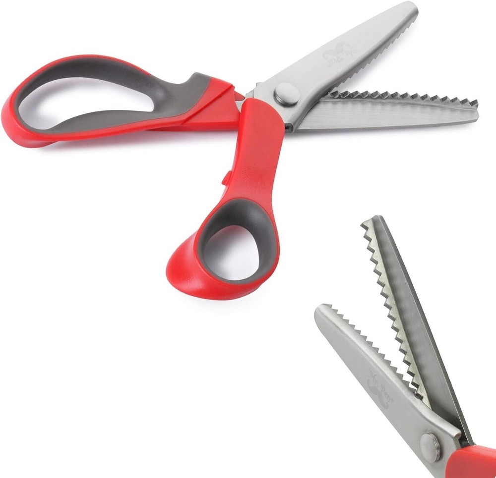 Classic Style Pinking Shears with Serrated Edge - Versatile Crafters' Tool