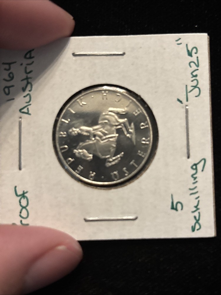 1964 Austria 5 Schilling Proof Silver “jun25”
