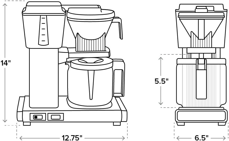 Effortless Brewing with Moccamaster 40 oz Drip Coffee Maker - Quiet & Automatic