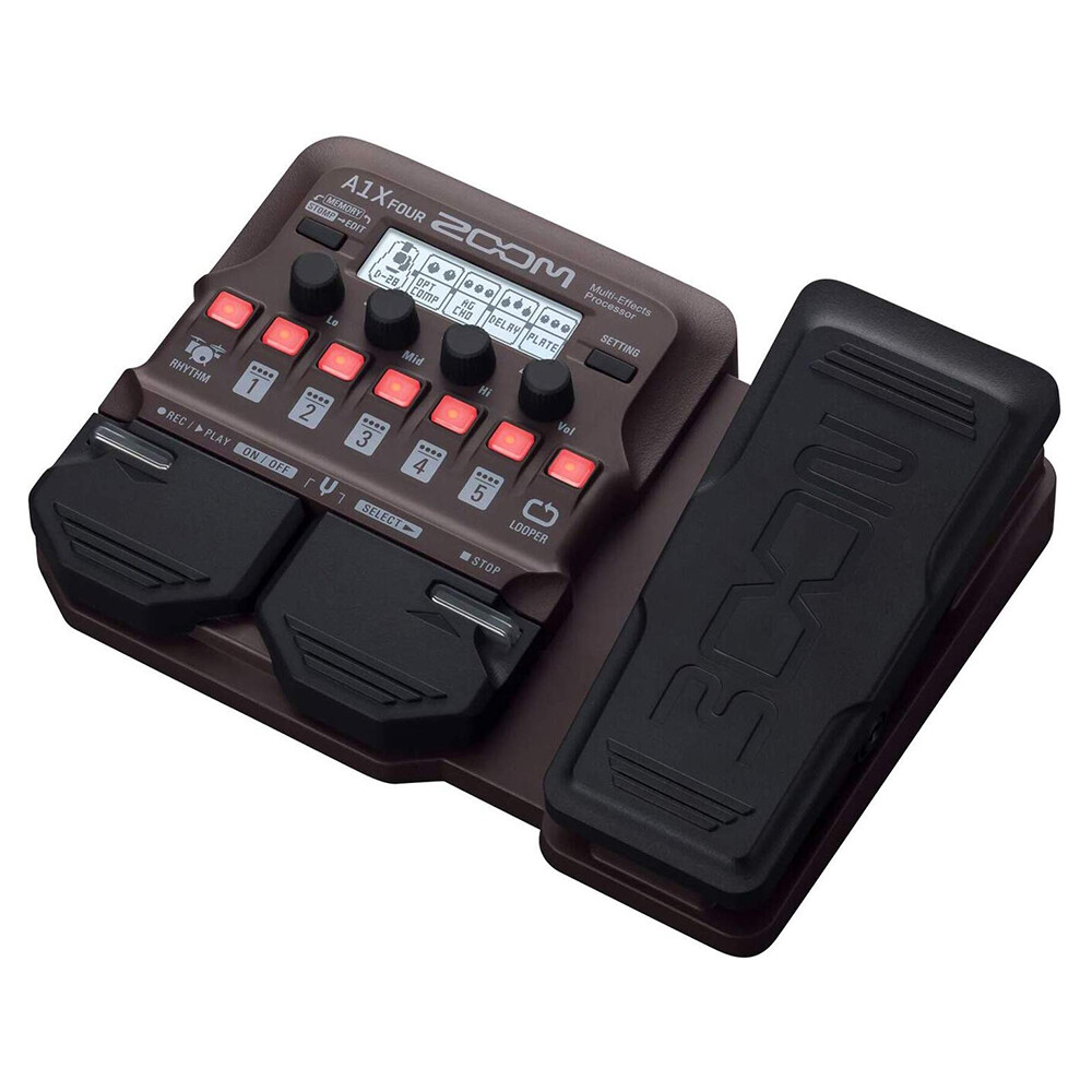 Zoom A1X Four Acoustic Multi-Effect Processor w/ Headphones, Adapter & Cable