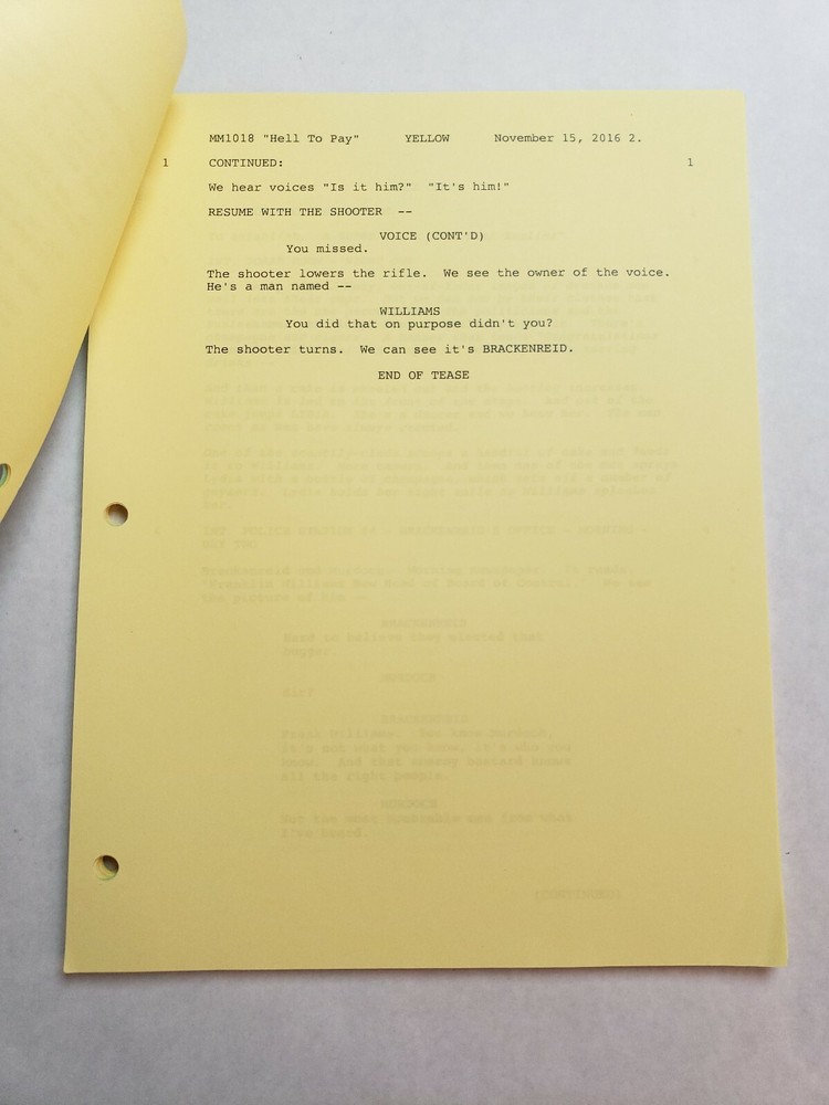 MURDOCH MYSTERIES / Peter Mitchell 2016 TV Script, THOMAS CRAIG "Hell to Pay"