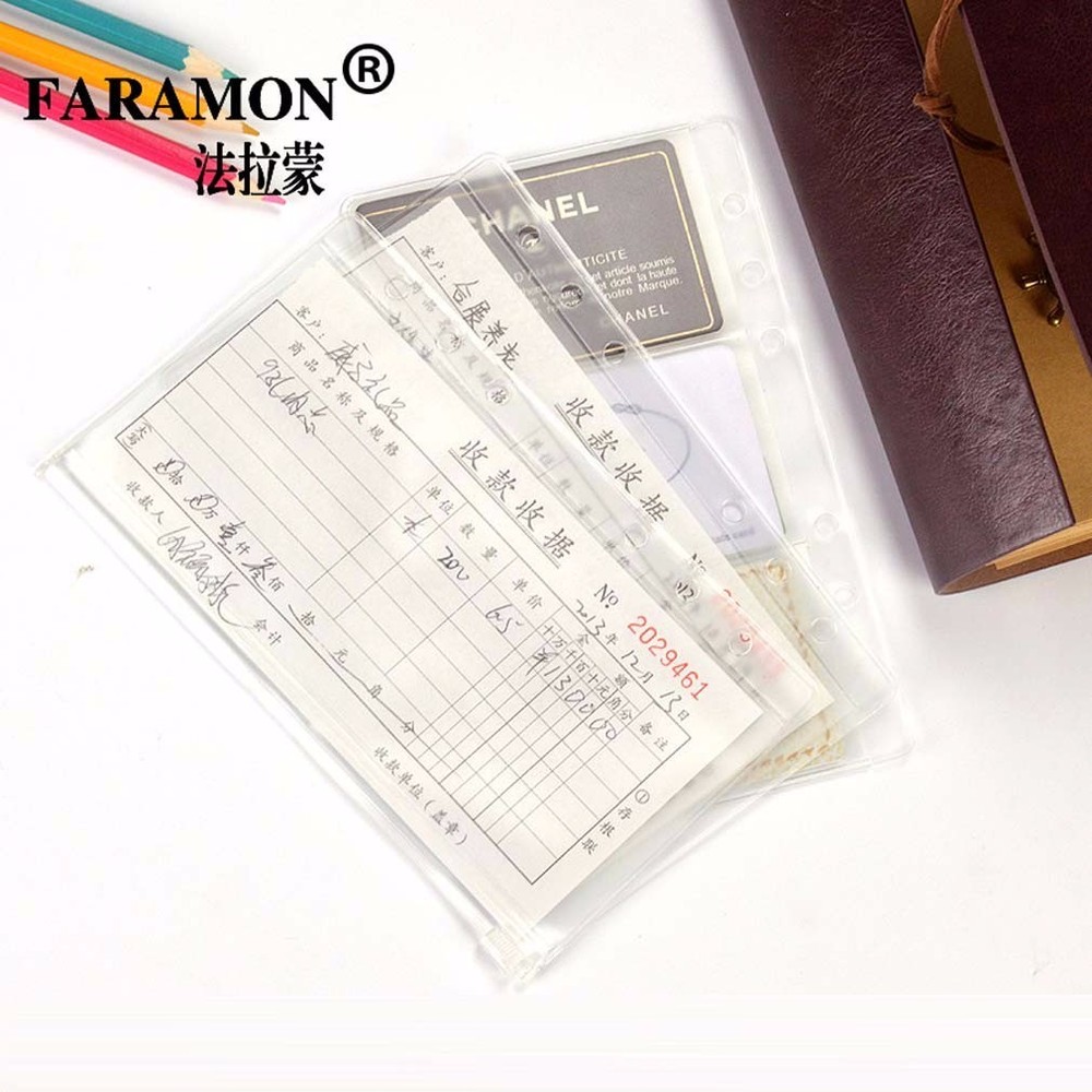 3Pcs A6 Plastic Envelope Document Card Holder Insert Refill Organiser Zip #B9