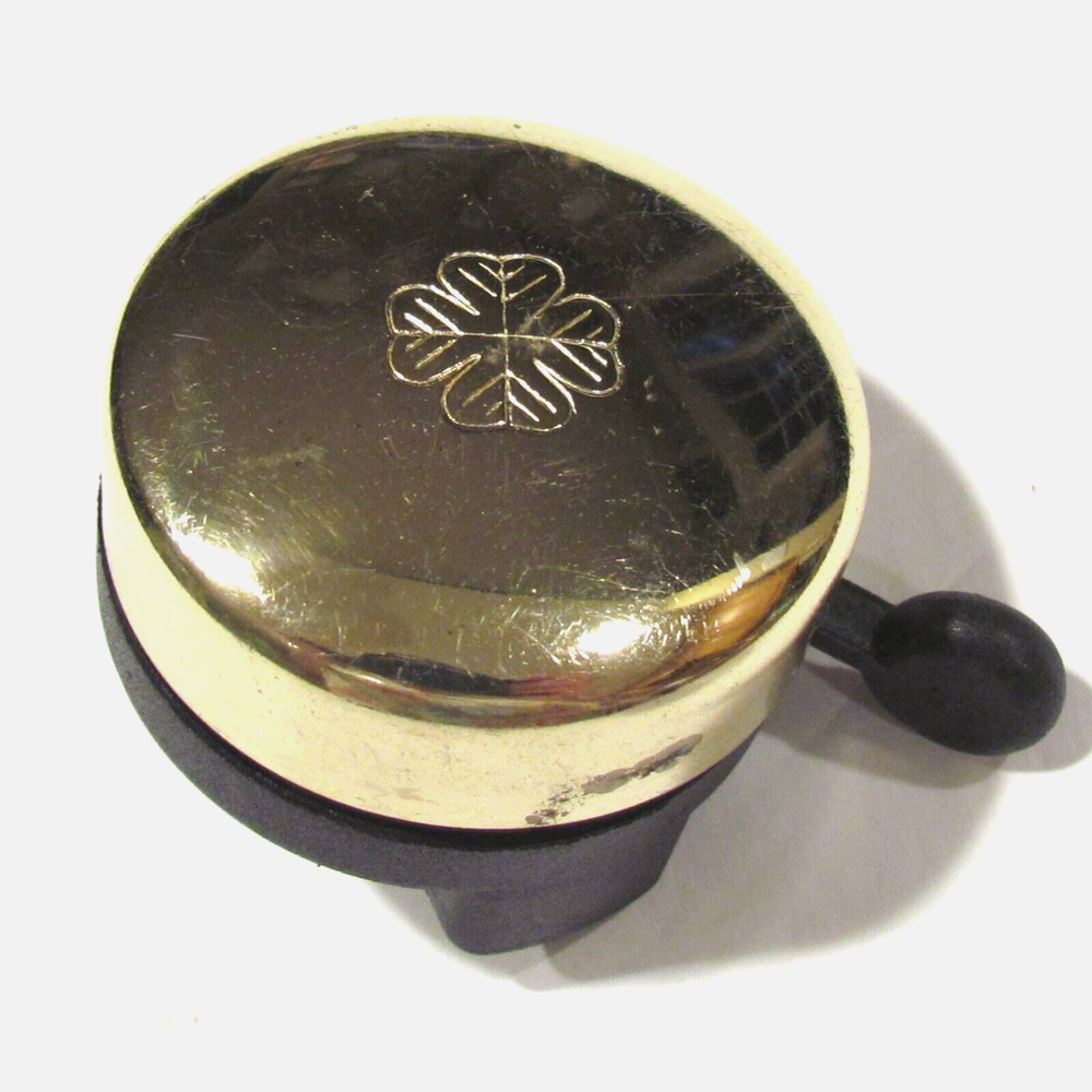 Four Leaf Clover Bicycle Warning Bell Shiny Gold Color