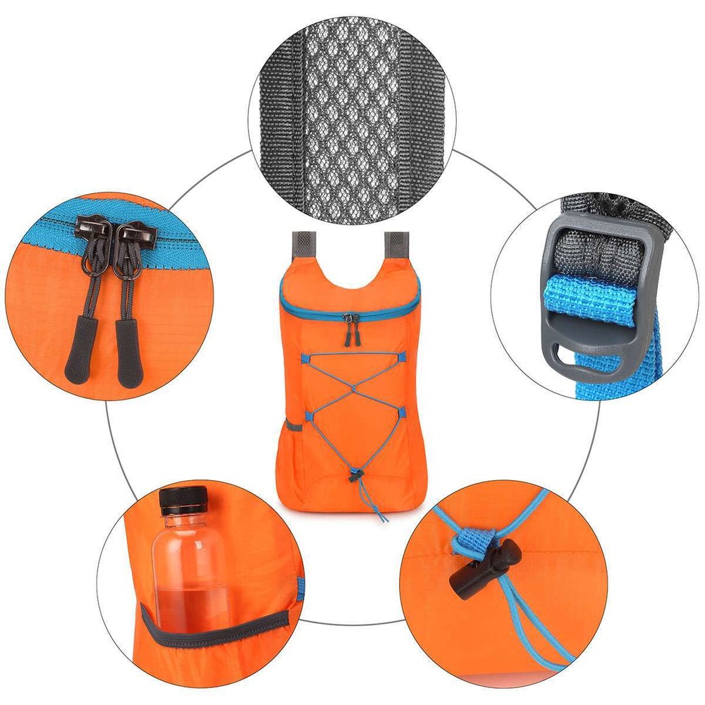 Durable Lightweight Packable Backpack Water Resistant Travel Daypack Foldable